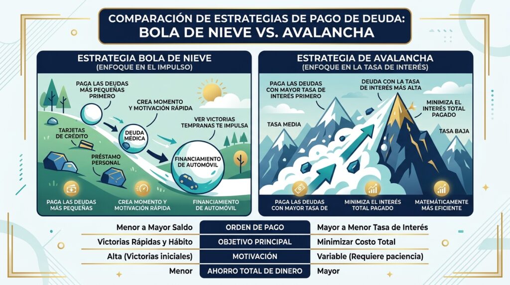 Guía de Rescate Financiero (Deuda, Sistemas y Control) bola de nieve versus avalancha