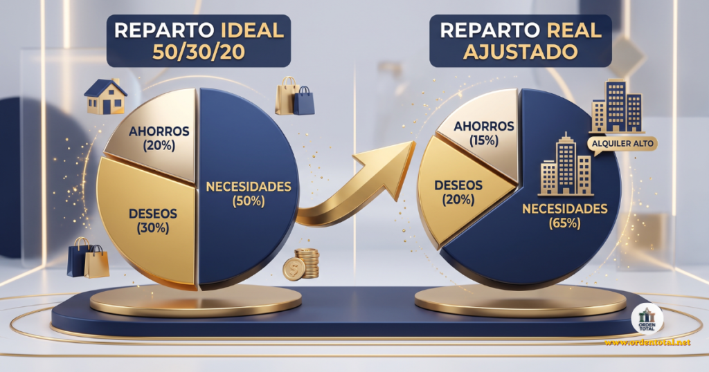 La Regla 50/30/20 presupuesto 50 30 20 ajustado
